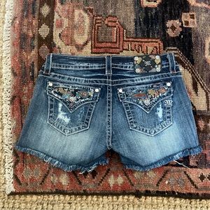Miss Me Embellished Cutoff Denim Shorts
